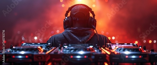 stop messing around midjourney, Image of a DJ in a setting of a nightclub, wearing branded hoodie, Wallpaper Pictures, Background Hd photo
