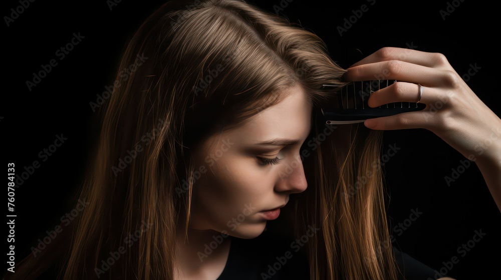 Obraz premium A Display of Radiant, Lustrous, and Healthy Hair: A Symbol of Beauty and Grooming