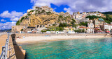 Italian summer holidays -Pizzo Calabro - beautiful coastal town with nice beaches in Calabria , Italy.