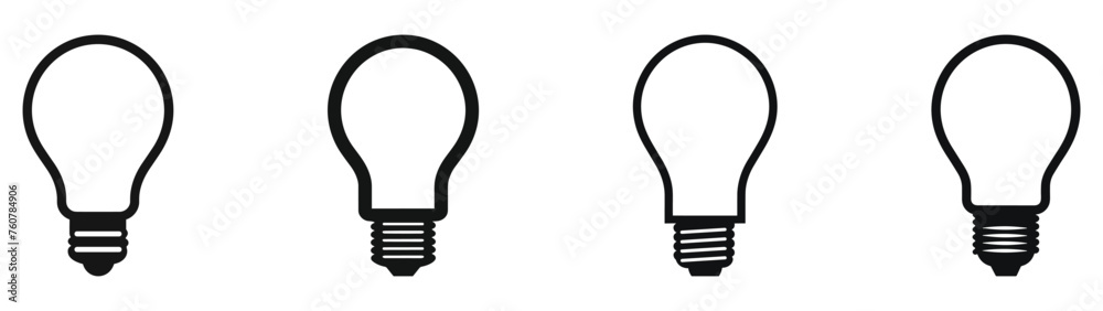 Bulb lamp icons set. Editable stroke. Bulb lamp icons set. Editable stroke.