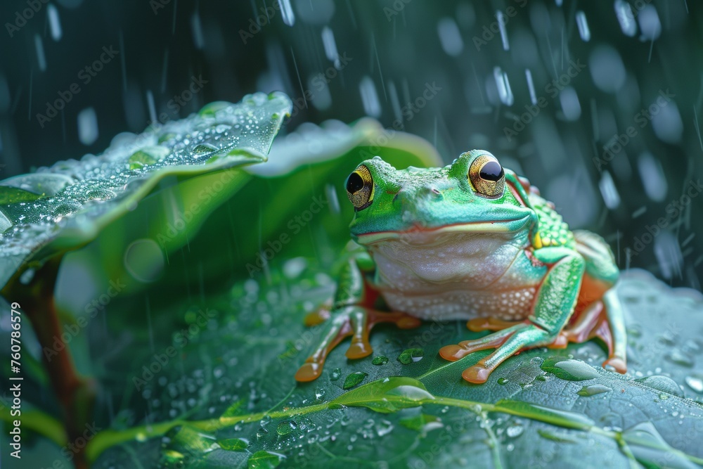 Obraz premium frog on a leaf