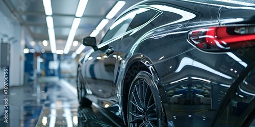Meticulous car detailing process in a studio involves scratch removal and restoration. Concept Car Detailing, Scratch Removal, Restoration Process, Studio Setting, Meticulous Care © Ян Заболотний