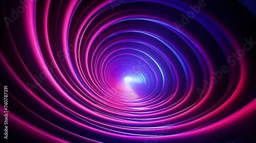 Background of a colorful swirling radial vortex. Neon colors, a deep purple and copper abstract fractal universe, and a captivating spiral illusion are examples of modern graphic design art with hypno © Baloch Arts