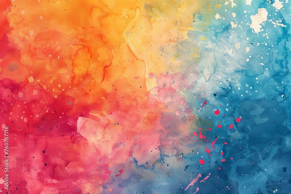 Artistic splashes of watercolor on a textured canvas Serving as a creative backdrop for art supplies Creative workshops Or vibrant stationery product displays.