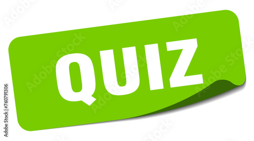 quiz sticker. quiz label