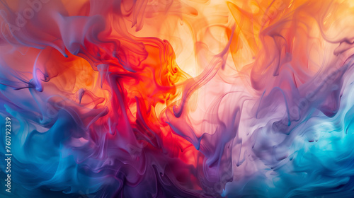 Abstract image of flowing color mix.  photo