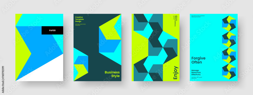 Creative Book Cover Layout. Geometric Report Design. Isolated Poster Template. Flyer. Brochure. Business Presentation. Banner. Background. Catalog. Handbill. Brand Identity. Leaflet. Advertising