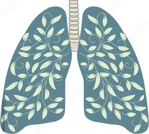 Lungs vector. Human internal organs design, medical anatomy element, healthcare illustration.