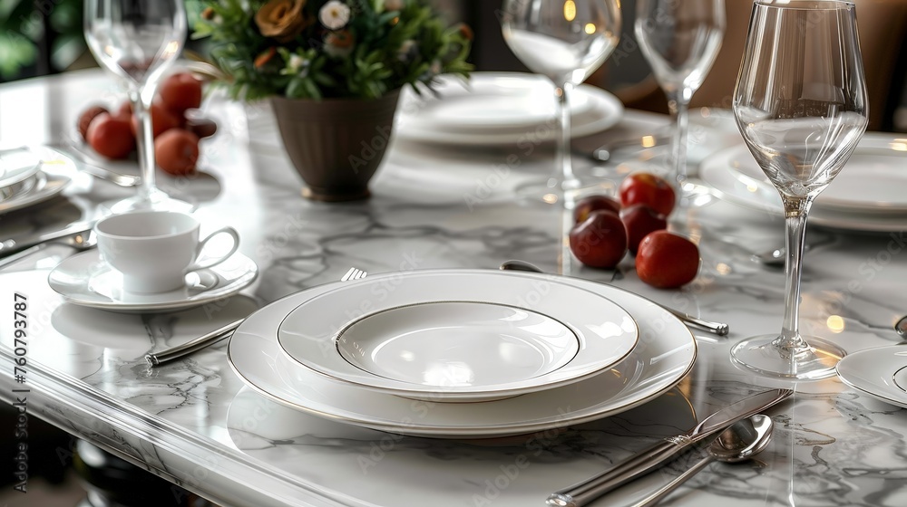 Fototapeta premium Understated Elegance: Embracing Minimalism for a Sleek and Contemporary Tabletop Look