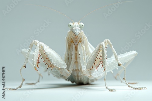 praying mantis on a white background photo