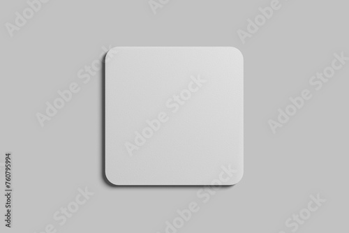White square blank beer coasters isolated vector image in top view   
 
 photo