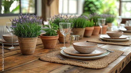 Discover Rustic Elegance: Natural Beauty in Table Settings © Thanate