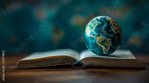 Global education with open book and planet Earth globe © Media Srock
