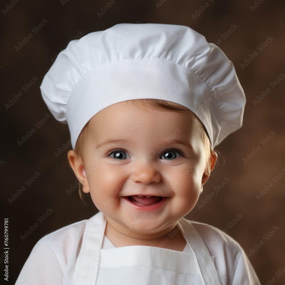 Happy little boy in a costume of a cook chef. Smiling small boy in a white cook's suit. Cute cheerful child in a chef's outfit looking at the camera standing on a blurred dark gray background. Happy little boy in a costume of a cook chef. Smiling small boy in a white cook's suit. Cute cheerful child in a chef's outfit looking at the camera standing on a blurred dark gray background.