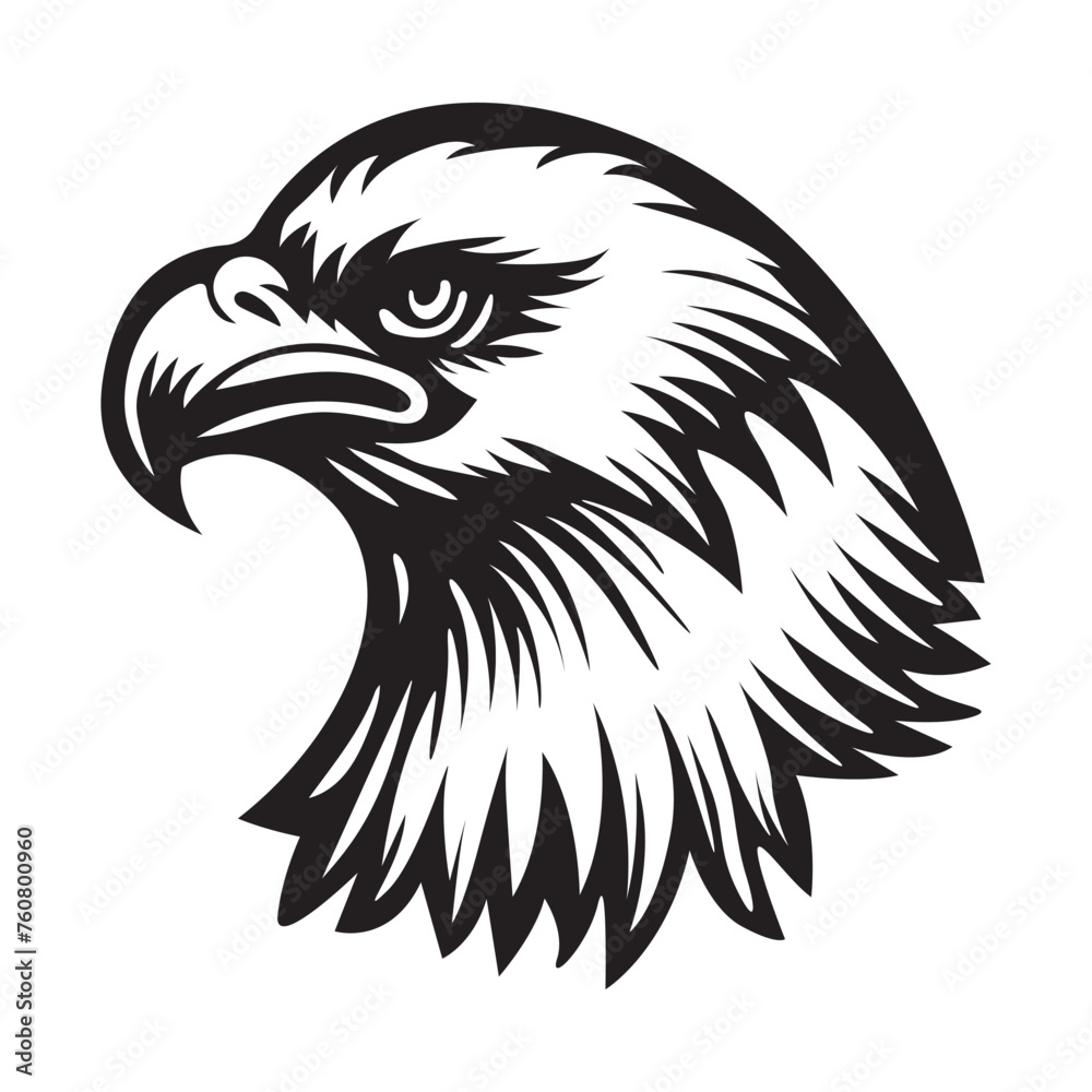 Eagle bird head silhouettes on isolated background. Eagle head logo. silhouette set. black icon. mascot. eagle silhouette. birds vector illustration