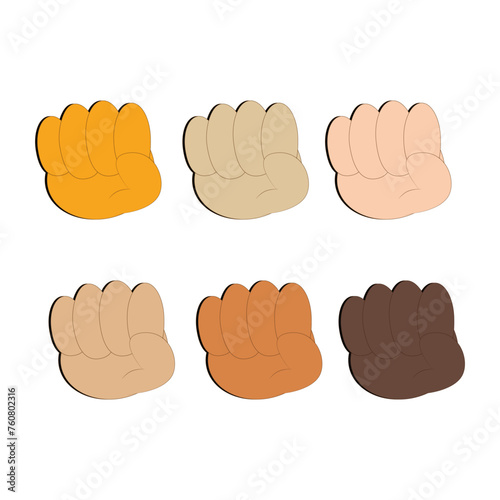 Hand with Fingers Splayed Gesture Icon. Raised hand emoji. Folded Hands sign, All skin tone gesture emoji