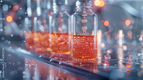 Red lantern hanging on Christmas tree surrounded by Christmas decorations and assorted alcoholic beverages