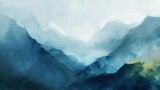 An abstract oil painting background inspired by the peace and solitude of a mountainous landscape.
