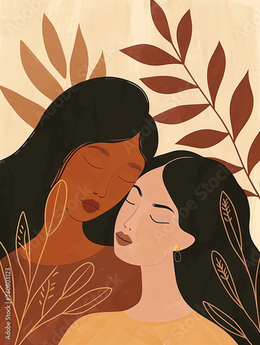 Concept of womanhood, female lifestyle, ethnicity, race, respect, love.