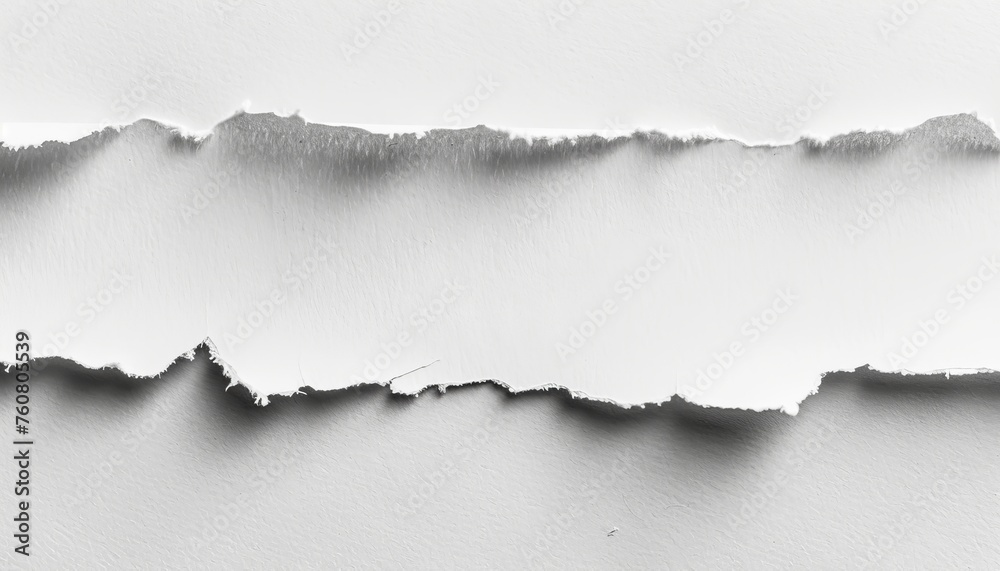 Isolated torn white paper piece on white background for creative design projects Isolated torn white paper piece on white background for creative design projects
