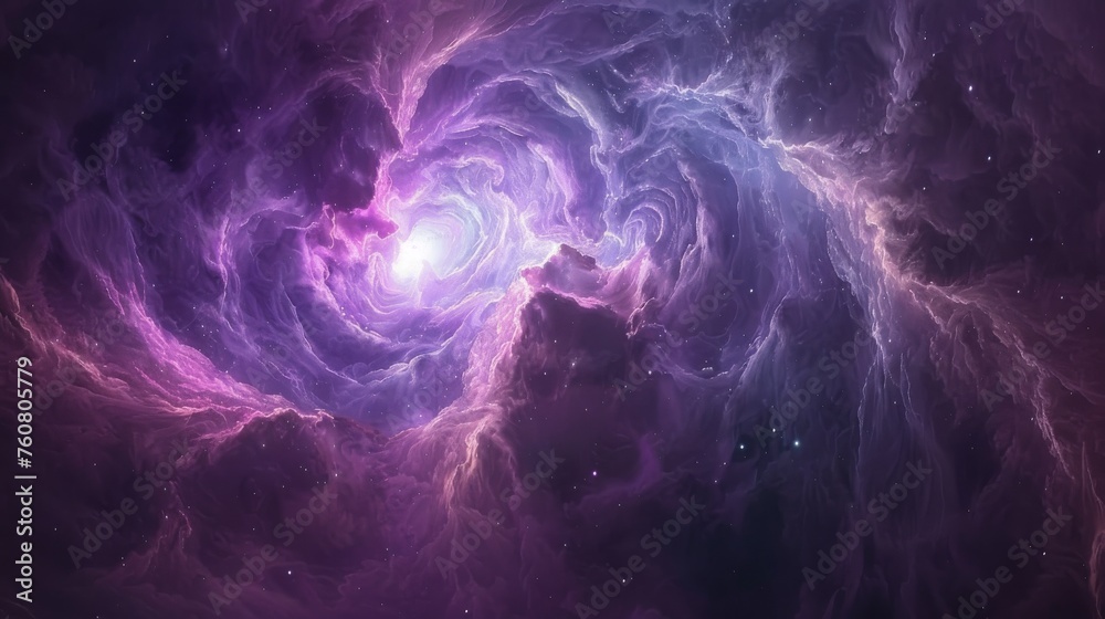 Cosmic nebula abstract with swirling galaxy clouds and interstellar colors.