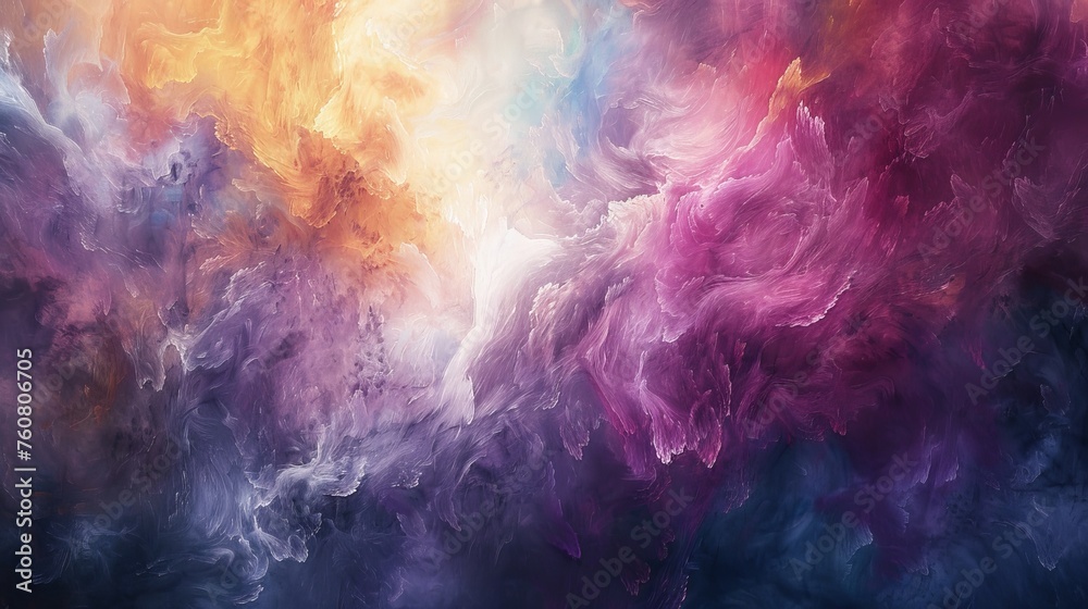 Ethereal abstract oil painting background with a celestial palette and airy textures. - obrazy, fototapety, plakaty 