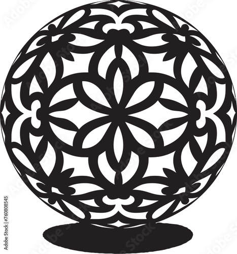 LaceCraft Ethereal Ball Lace Logo Design LaceRipple Enchanting Design Vector Artistry photo