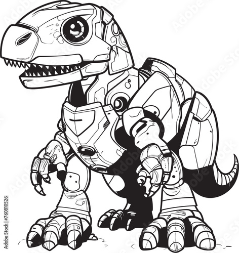 RoboRex Playful Robot Dinosaur Icon DinoDroid Dynamic Cartoon Dinosaur Logo © BABBAN