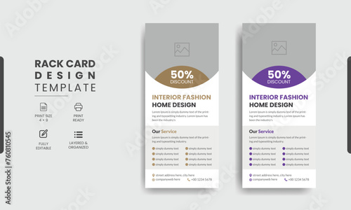 Interior rack card dl flyer design template and Real estate rack card template design