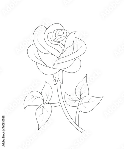 Flower coloring page for kids  photo