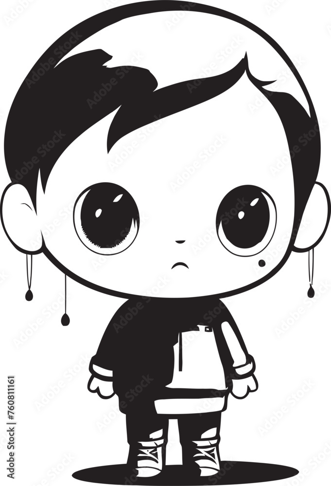 Weary Warren Weary Little Boy Vector Icon Lonesome Louis Lonesome Cartoon Boy Emblem