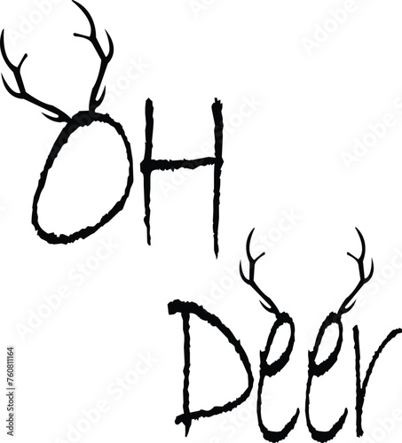 Oh Deer, Christmas Onesie, Christmas Sign, Winter, Reindeer, Reindeer Antler, Christmas, Cricut Cut File, Silhouette Digital Download	