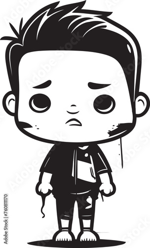 Desolate Dominic Desolate Little Boy Symbol Pensive Percy Pensive Cartoon Boy Logo Design