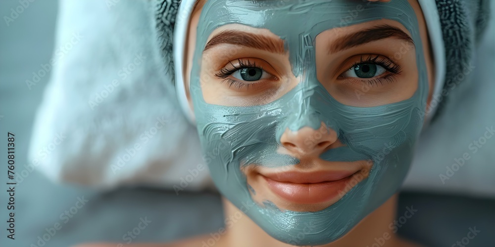 Experienced Esthetician Applying Clay Mask to Woman During Spa Treatment. Concept Spa Treatment, Clay Mask, Skincare Routine, Esthetician Services, Pampering Experience Experienced Esthetician Applying Clay Mask to Woman During Spa Treatment. Concept Spa Treatment, Clay Mask, Skincare Routine, Esthetician Services, Pampering Experience