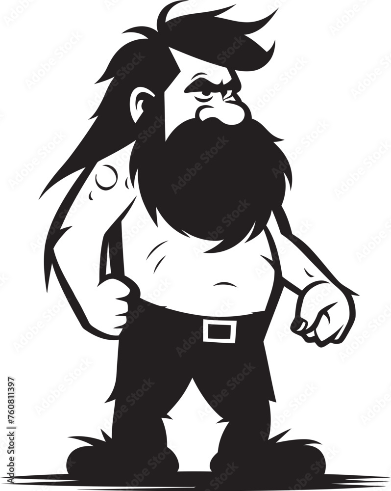 Fototapeta premium Boulder Buddy Friendly Caveman Logo Design Neolithic Noah Brave Caveman Vector Icon
