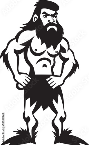 Flinty Felix Tough Caveman Logo Design CaveArt Andy Imaginative Caveman Vector Icon