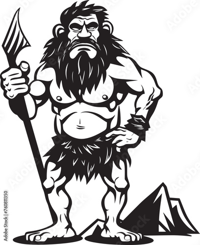CaveArt Andy Imaginative Caveman Vector Icon Troglodyte Tommy Happy Cartoon Caveman Emblem