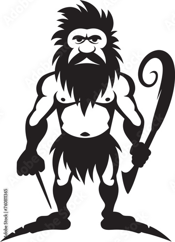 CaveArt Alfie Artistic Caveman Vector Icon Troglodyte Tommy Happy Cartoon Caveman Emblem