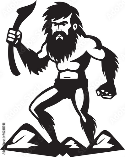 Neolithic Noah Brave Caveman Symbol Grunt Gus Animated Caveman Logo Design