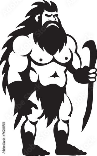 StoneAge Stan Sturdy Caveman Vector Icon Boulder Boris Brave Cartoon Caveman Emblem