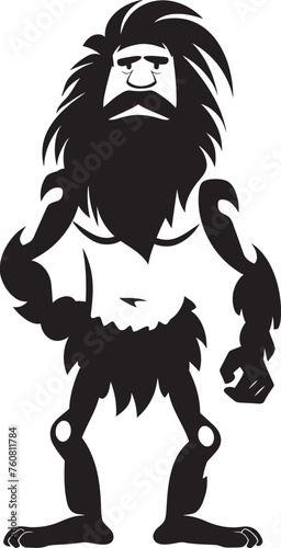 CaveSketcher Chuck Artistic Caveman Logo Design Troglodyte Tim Happy Caveman Vector Icon