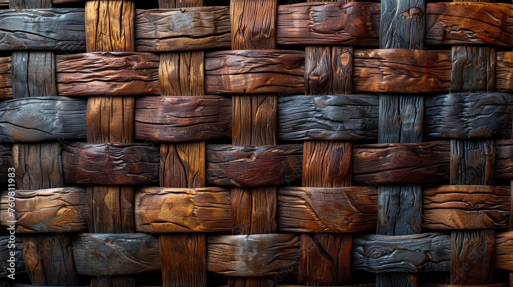 Intricate wicker pattern, showcasing natural craftsmanship. Generative AI Intricate wicker pattern, showcasing natural craftsmanship. Generative AI