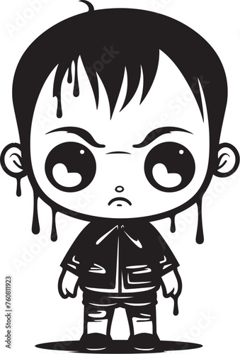 Woeful Wyatt Weeping Cartoon Boy Logo Teary Eyed Tyler Depressed Little Boy Vector Icon