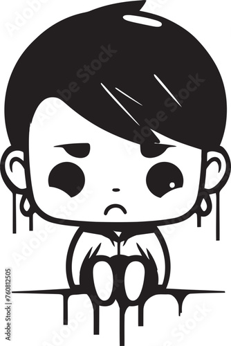 Tearful Tommy Tearful Cartoon Boy Logo Design Woeful Wyatt Tearful Little Boy Vector Icon