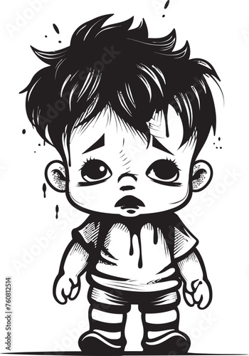 Tear Streaked Toby Upset Little Boy Symbol Tearful Tommy Tearful Cartoon Boy Logo Design