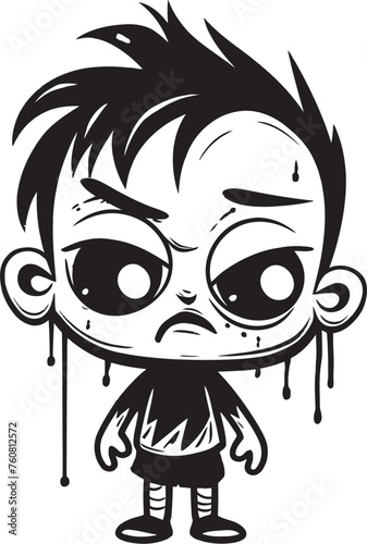 Tearful Tommy Emotional Cartoon Boy Logo Woeful Wyatt Tearful Little Boy Vector Icon