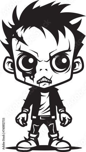 Creepy Charisma Cartoon Zombie Logo Gruesome Grins Cute Zombie Vector Icon