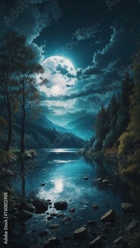 Landschaft im Mondschein