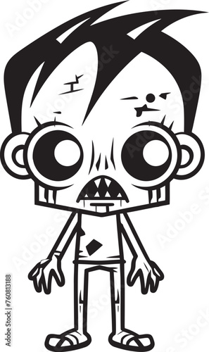 Spooky Sweetness Cute Zombie Vector Icon Creepy Cuddles Creepy Cartoon Emblem