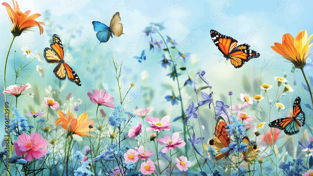 butterfly on the flower butterfly on the flower